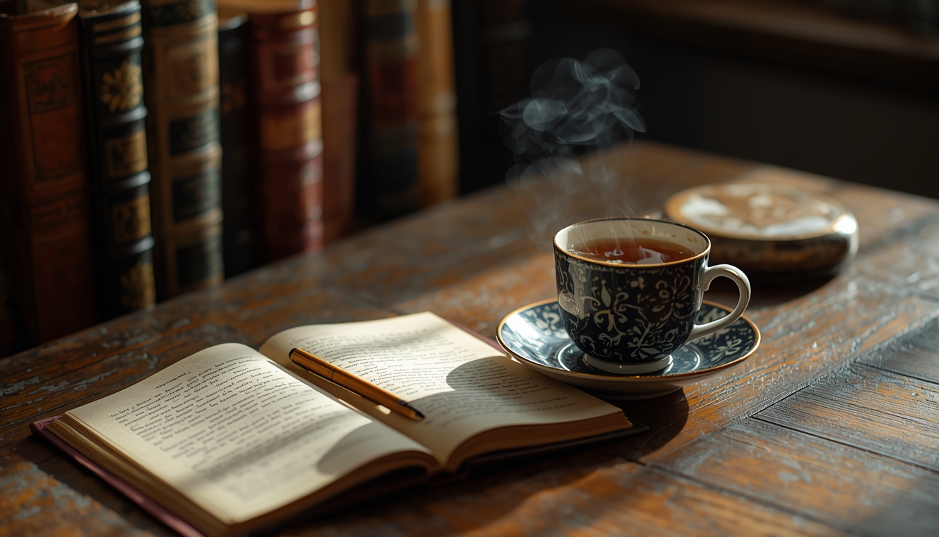 Shryxellzor reflective writing and tea moment